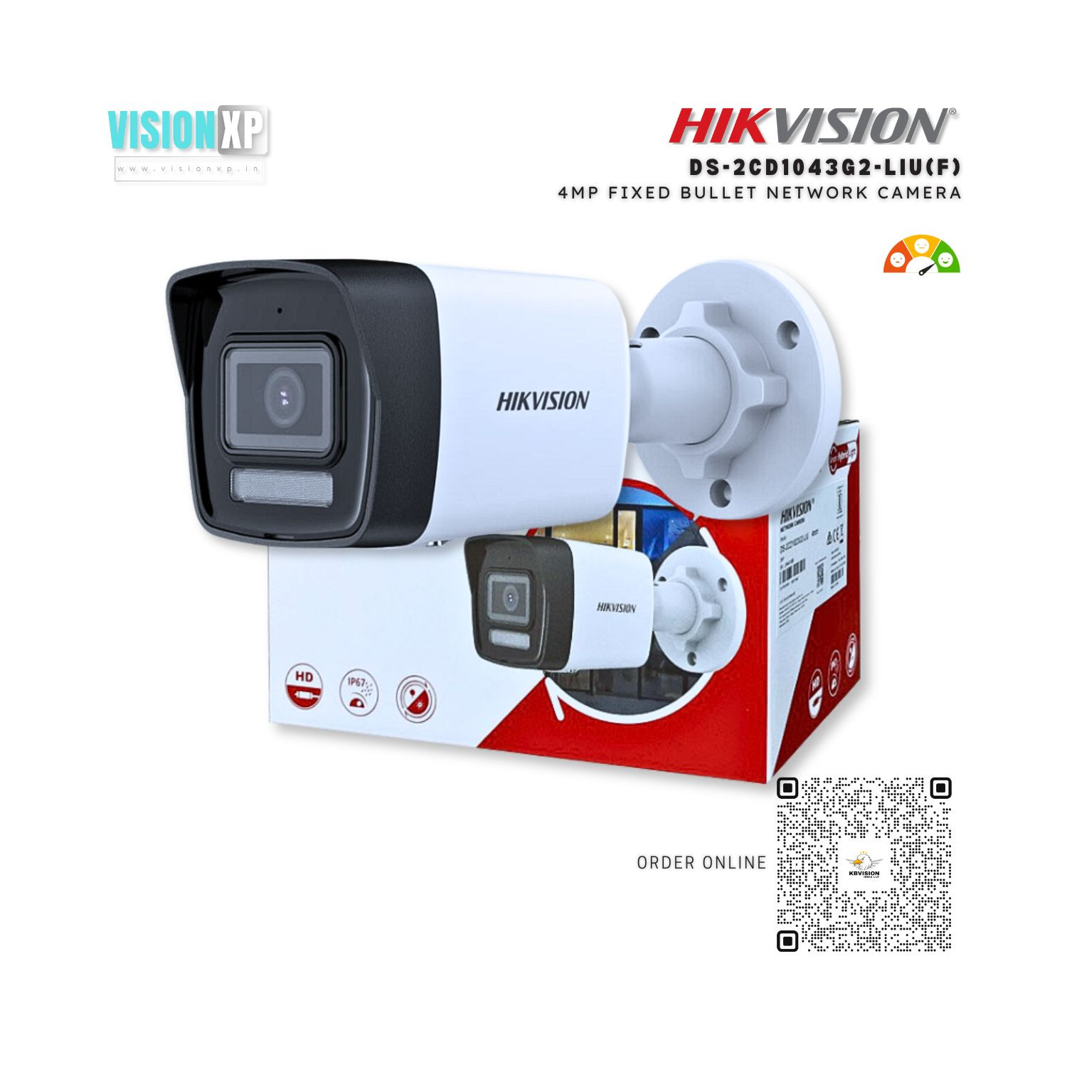 Hikvision DS-2CD1043G2-LIU(F) 4MP Fixed Bullet Network Camera