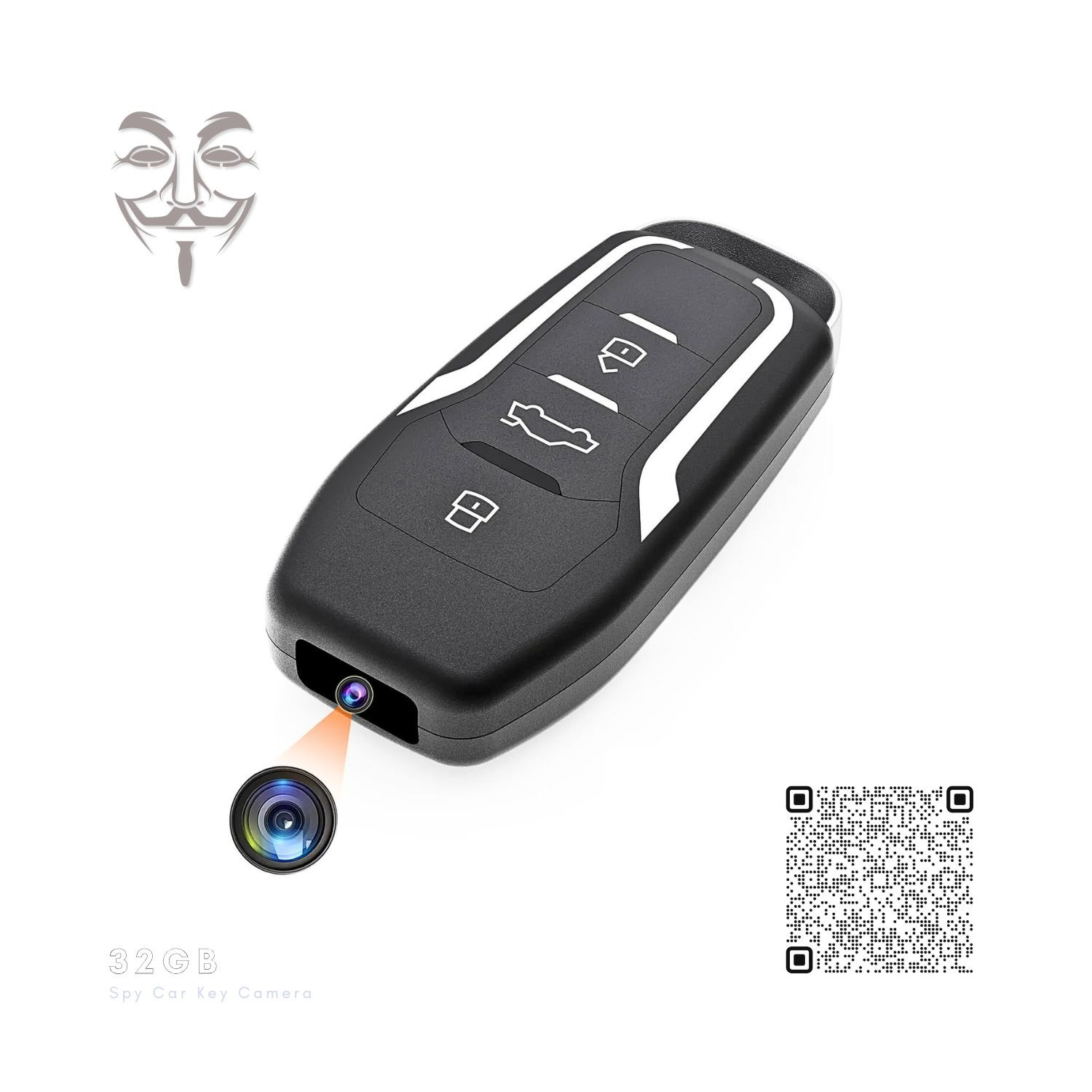 32GB Hidden Spy Smart Car Keychain Camera Recorder