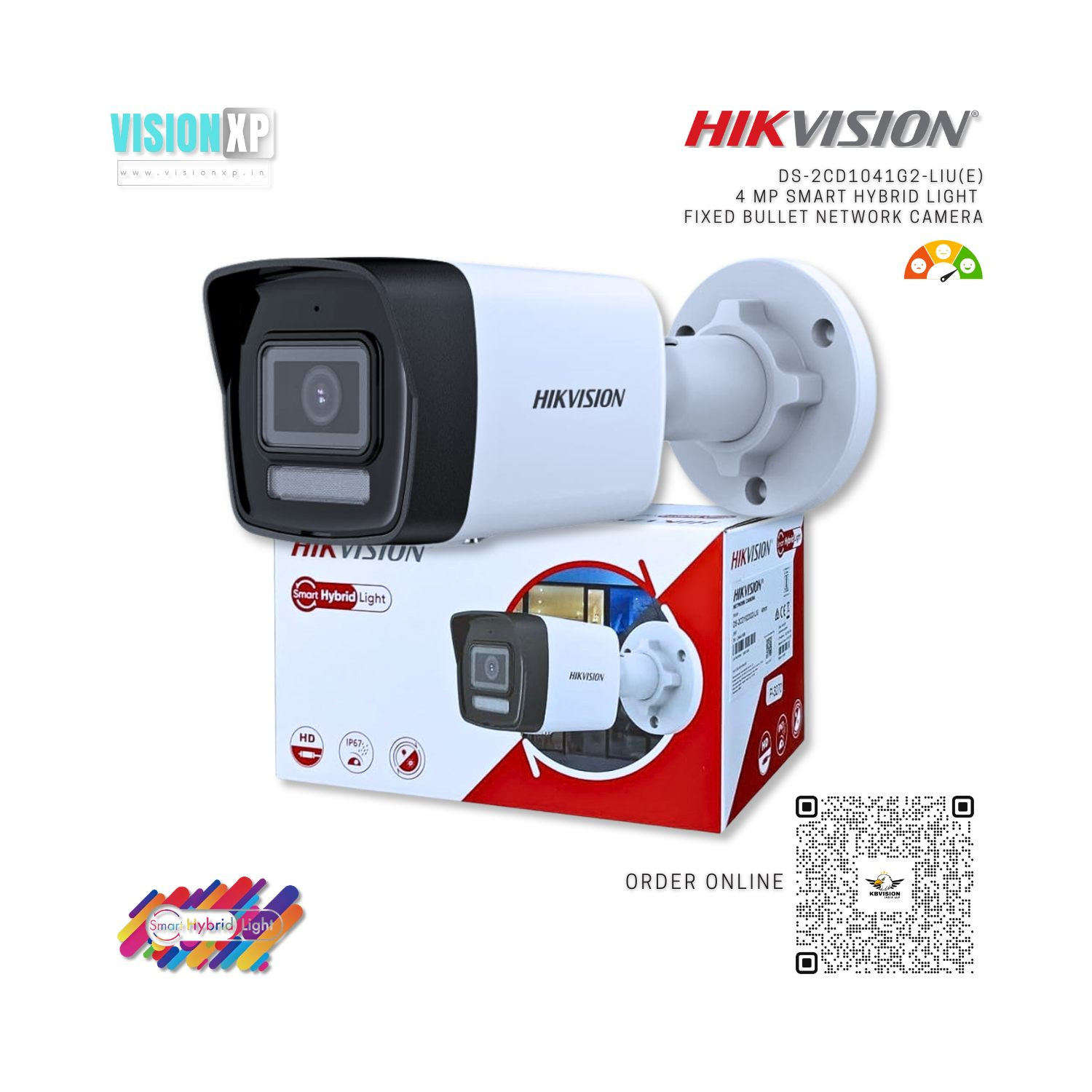 Hikvision DS-2CD1041G2-LIU 4MP Smart Hybrid Light Bullet IP Camera