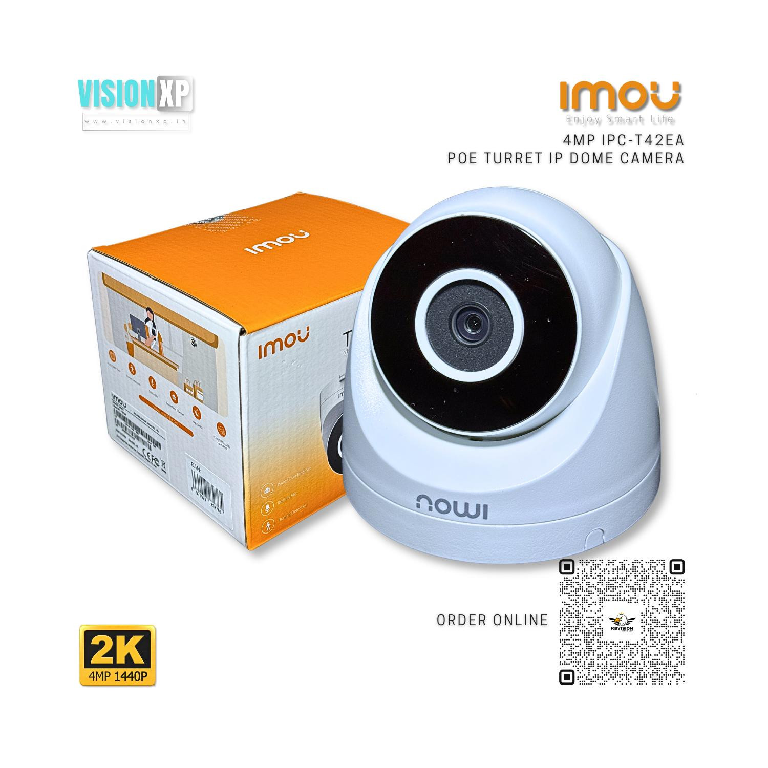 Imou IPC-T42EA H.265 Turret PoE 4MP Network IR Dome Camera